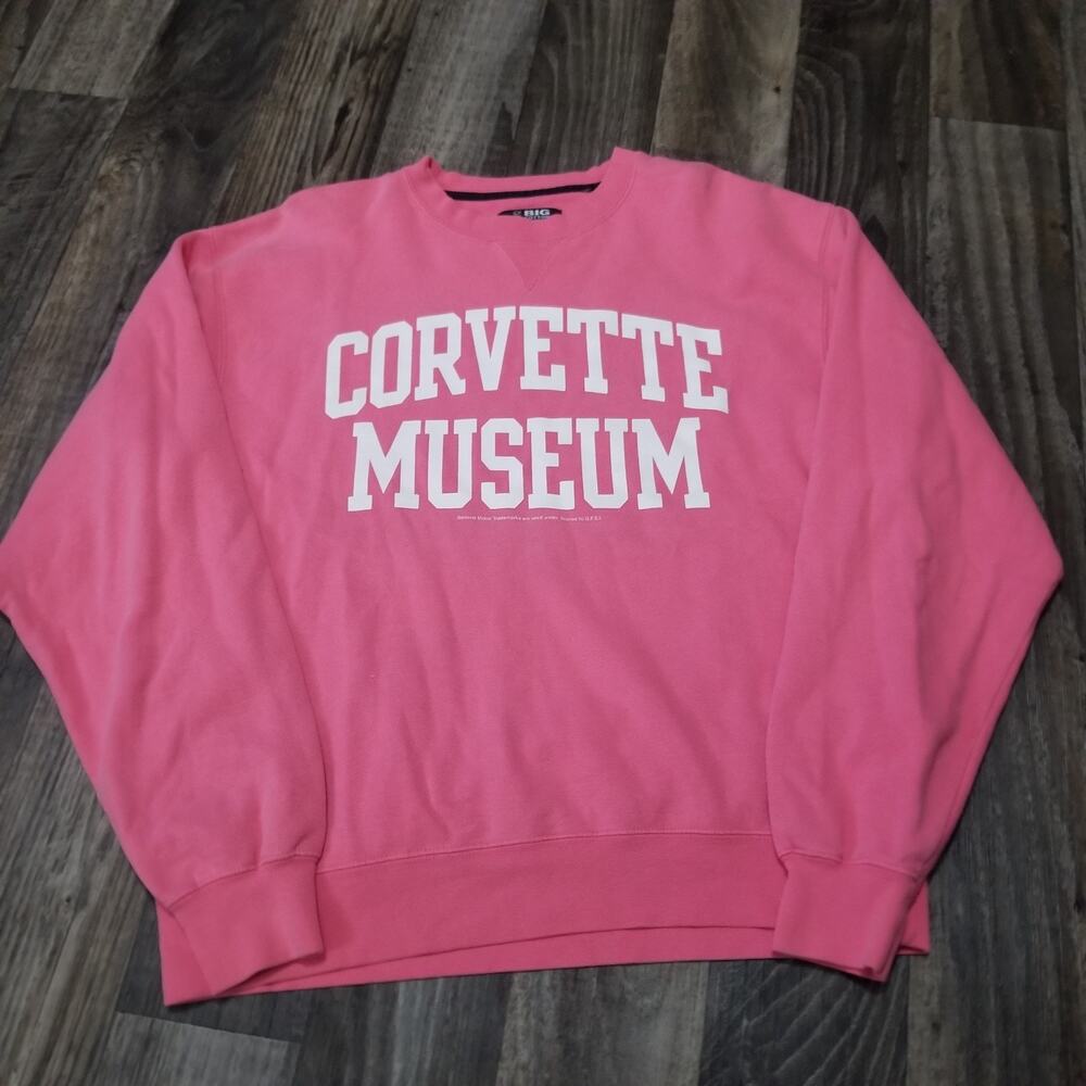 Vintage Womens National Corvette Museum Sweatshirt Pink Pullover Top Size Large